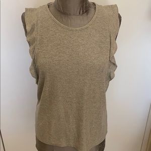 NWOT Madewell Ruffle Sleeve Shimmer Tank